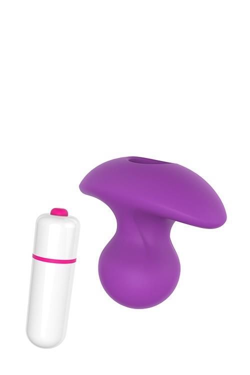 Korek analny z wibracją Dream Toys Pleasure dial, 6,5 cm (fioletowy)