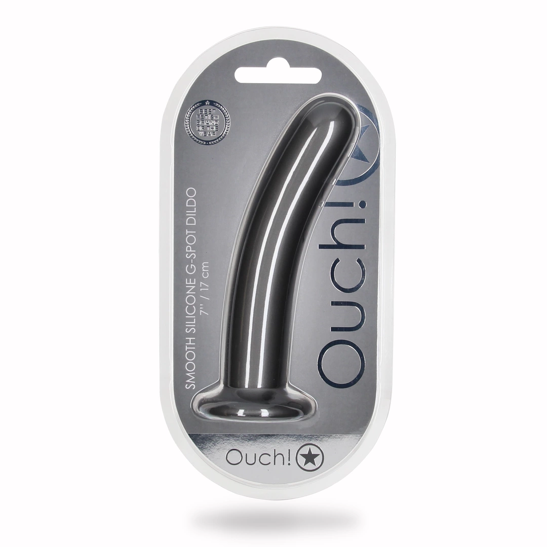 Фаллоимитатор Ouch! Smooth G-Spot Dildo 7'', 17.7 см (серый)