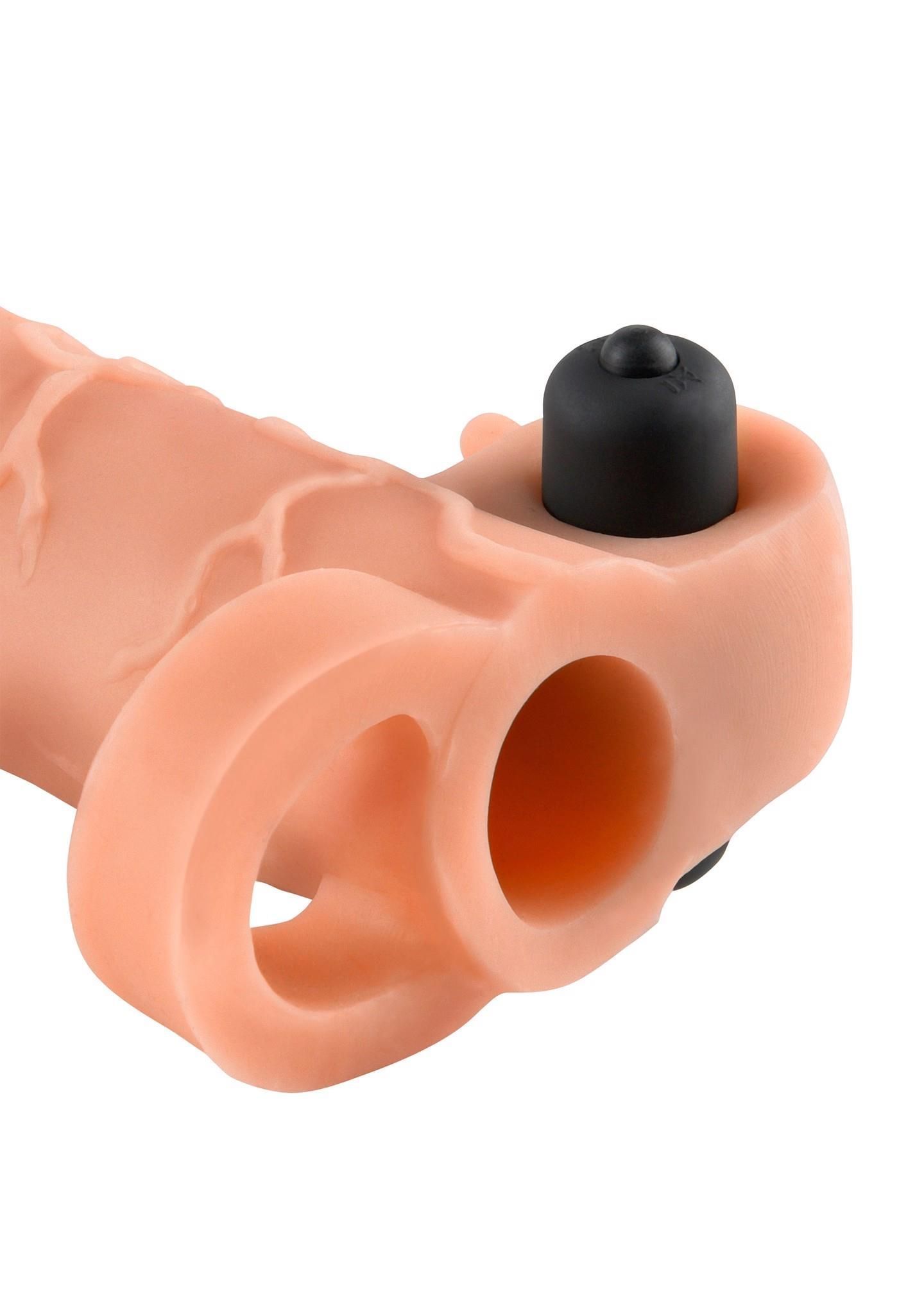 Насадка на пенис с вибрацией Fx Vibr Real Feel 2, 16,5 см (телесный)