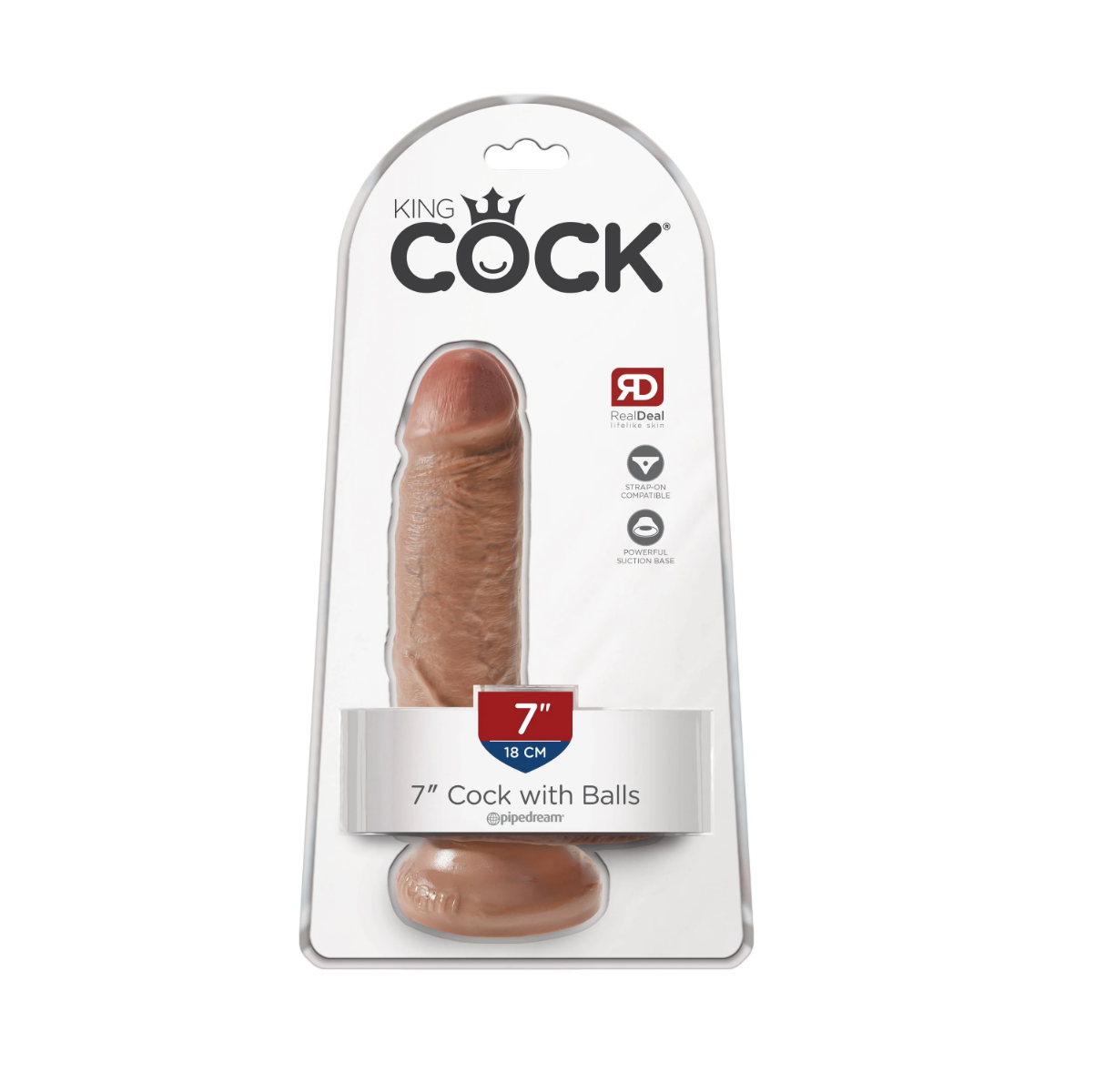 Фаллоимитатор King Cock With Balls, 19.4 см (коричневый)
