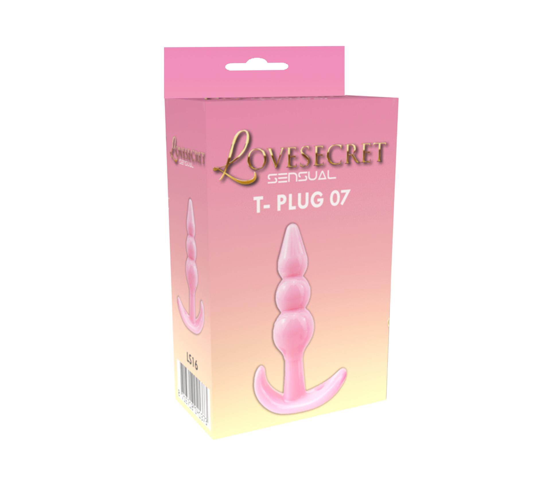 Korek analny Lovesecret Sensual T-Plug 07, 9,3 cm (różowy)