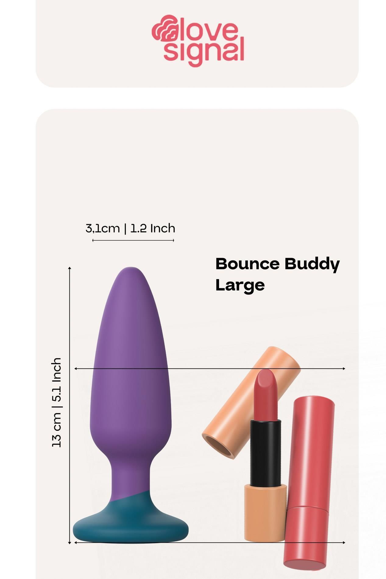 Korek analny Dream Toys Bounce Buddy Large, 13 cm (fioletowy)