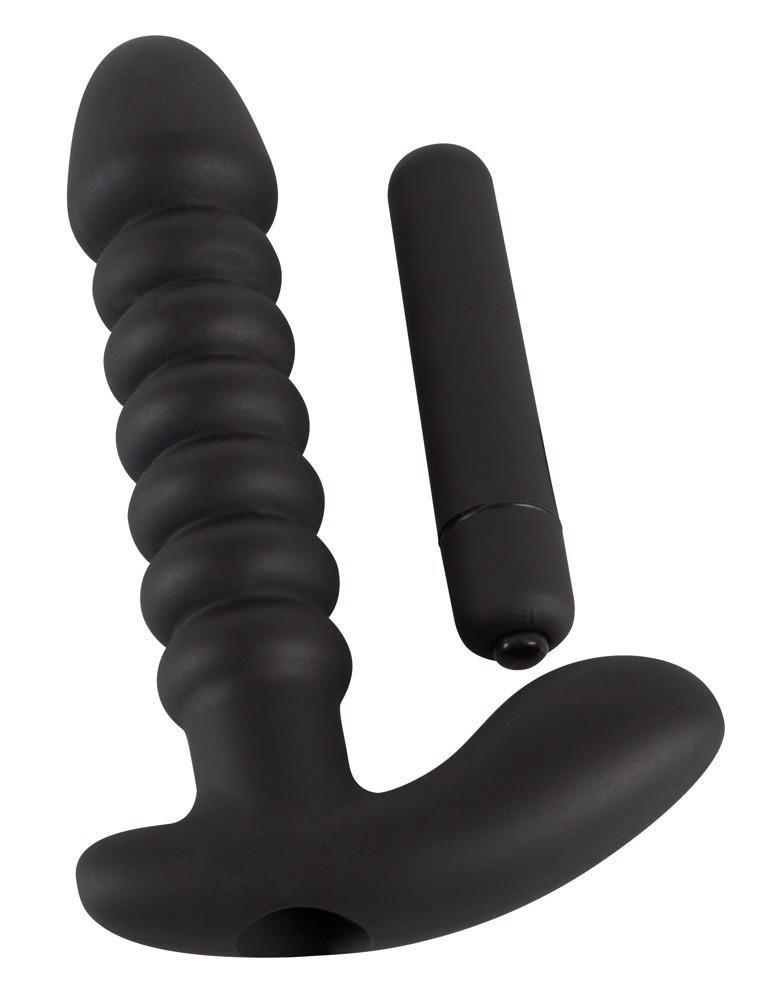 Korek analny z wibracją Black Velvets, 17 cm (czarny)