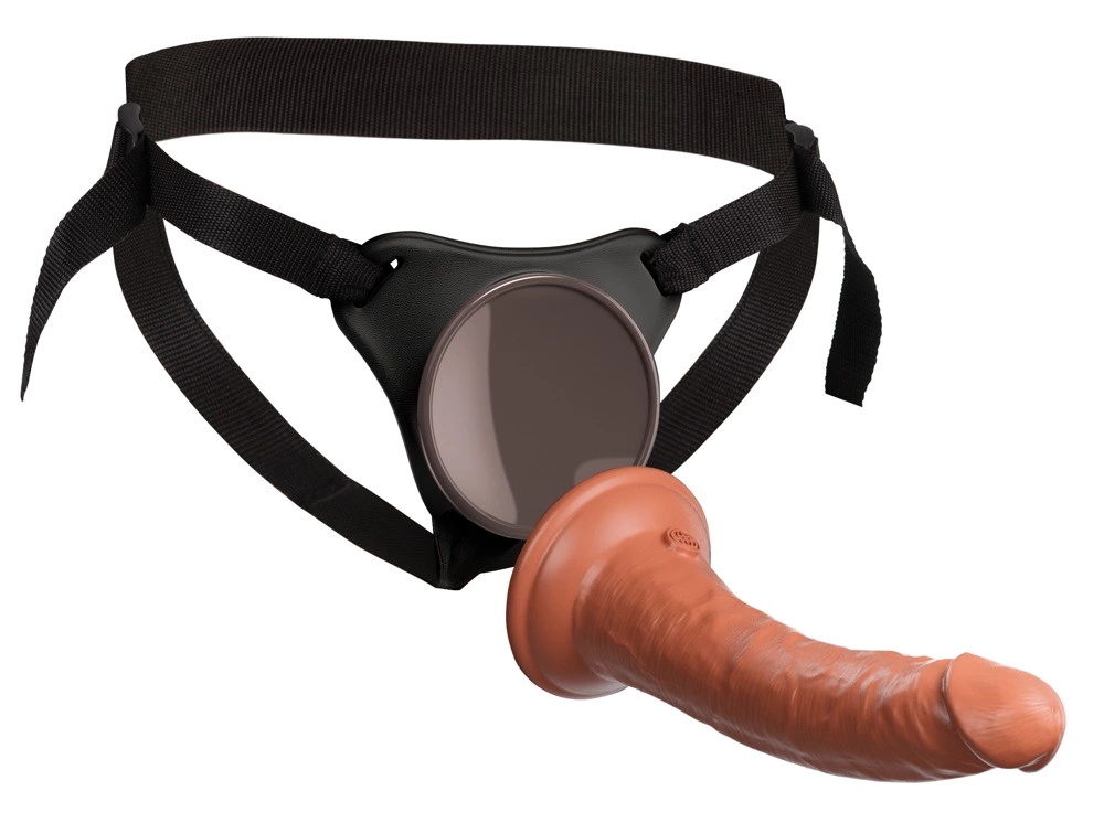 Страпон King Cock Elite Comfy Silicone Body Dock Kit, 21 см (коричневый)