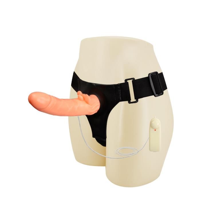 Страпон с вибрацией Baile Ultra Passionate Harness, 20 см (телесный)