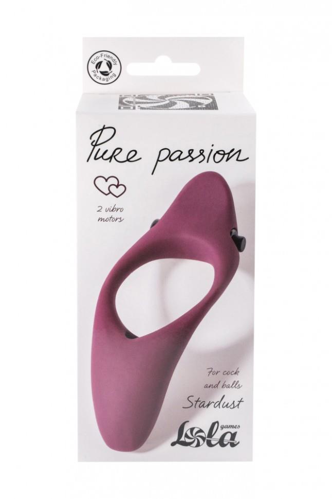 Эрекционное кольцо с вибрацией Lola Games Pure Passion Stardust, 13 см (бордовый)