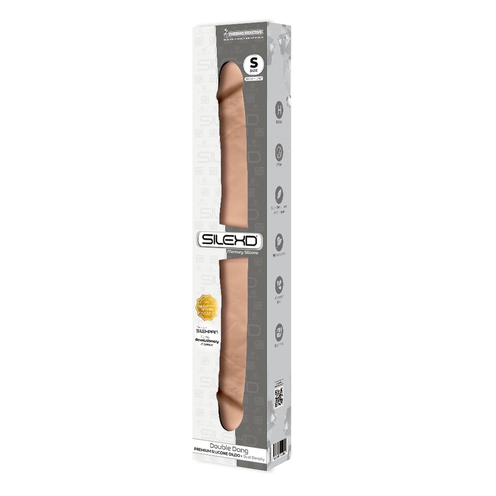 Silexd Double Dong S Flesh - Dildo podwójne, W kolorze cielistym, 38.5 cm