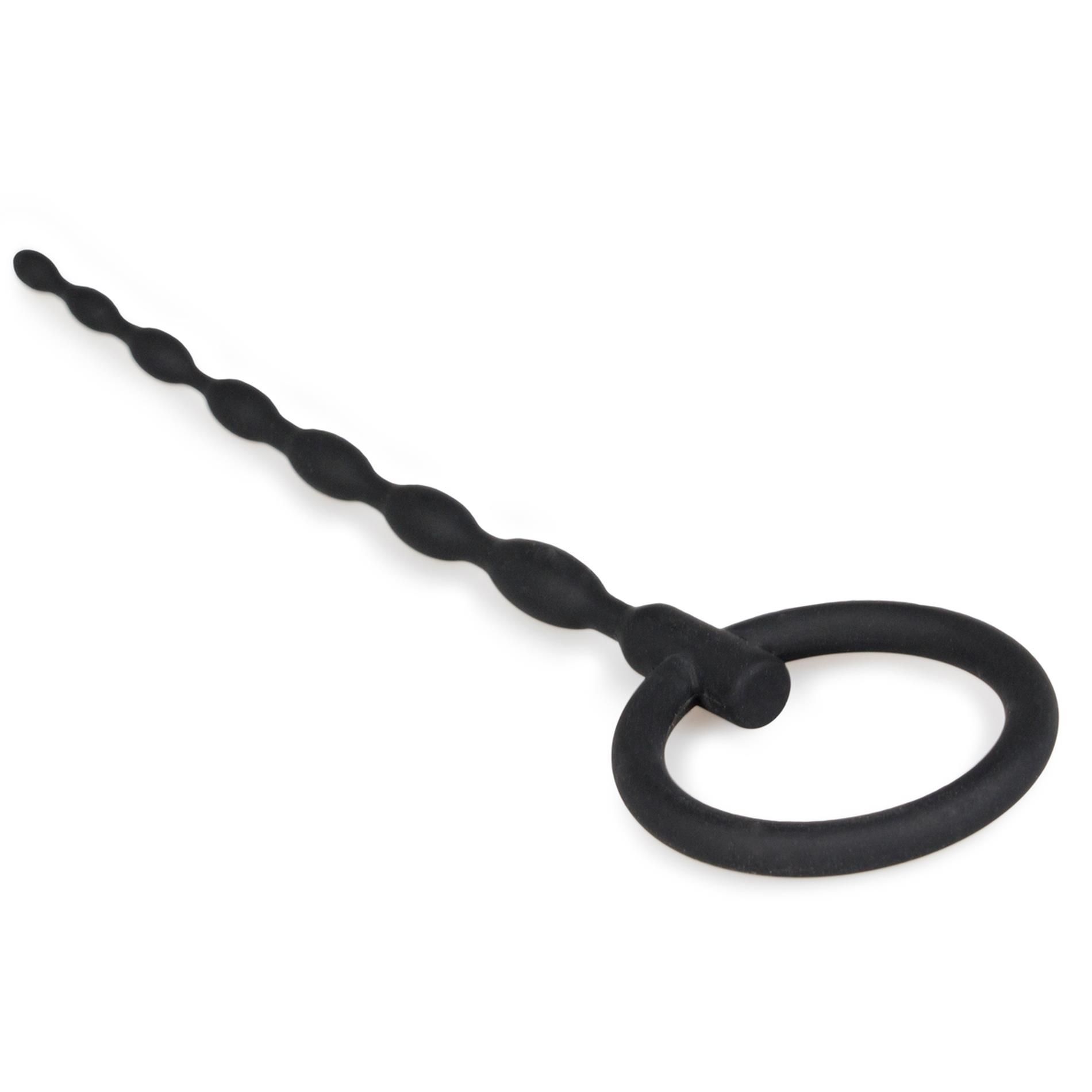 Стимулятор уретри Sinner Gear Silicone Penis Plug With Pull Ring (чорний)