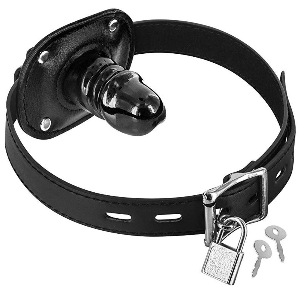 Кляп с маленьким фаллоимитатором Fetish Tentation Penis Gag T1 (черный)