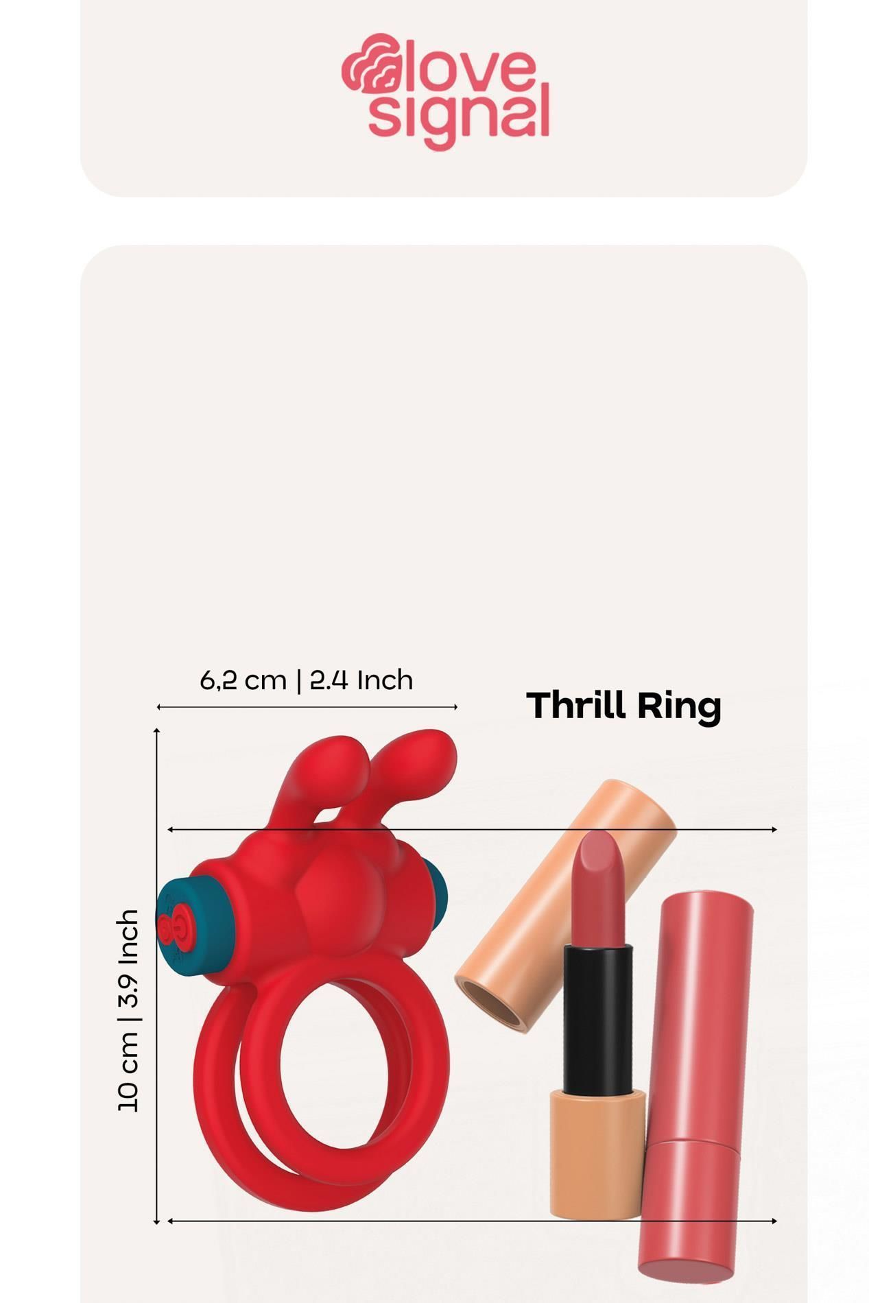 Pierścień erekcyjny Dream Toys Thrill Ring, 10 cm (czerwony)