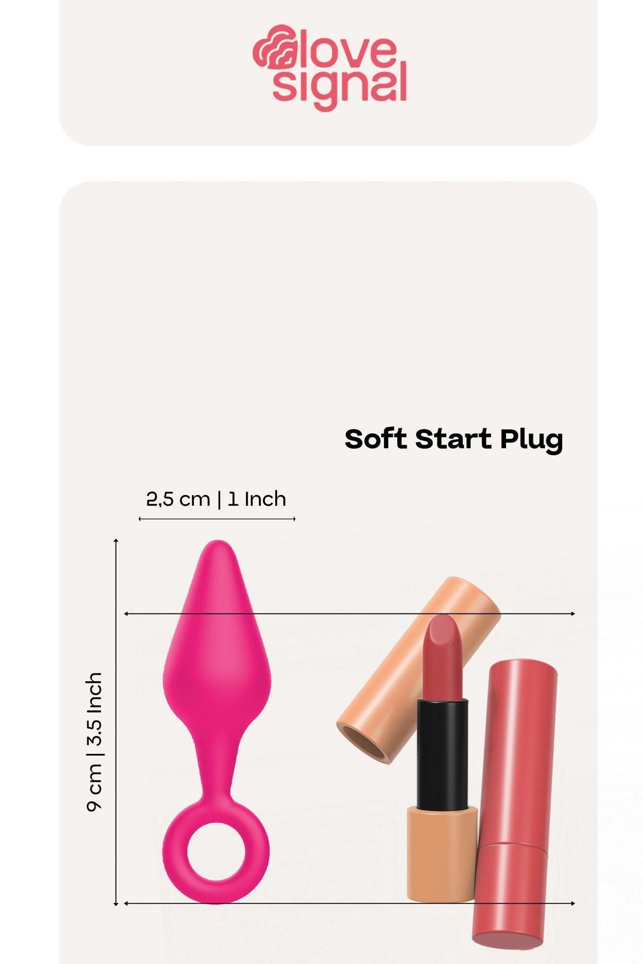 Korek analny Dream Toys Soft Start Plug, 9 cm (różowy)