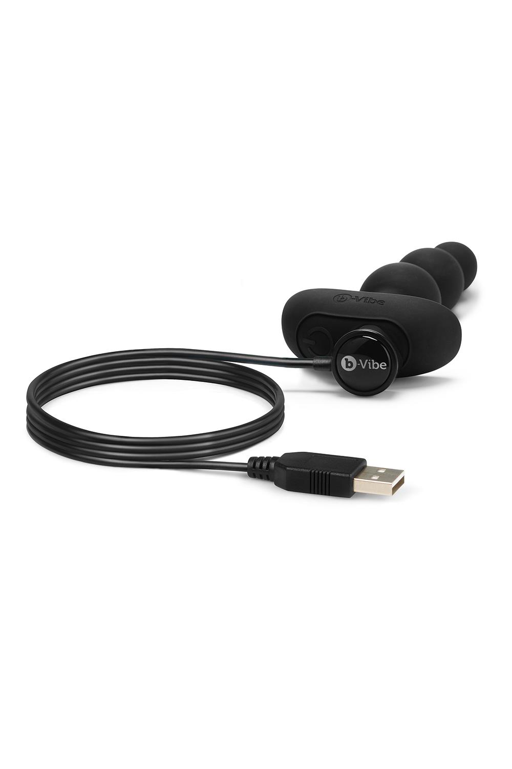 Korek analny B-Vibe Triplet, 13.8 cm (czarny)