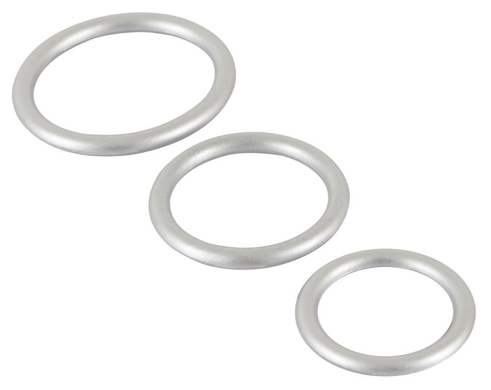 Набір ерекційних кілець Metallic Cock Ring Set, 3 шт (сріблястий)