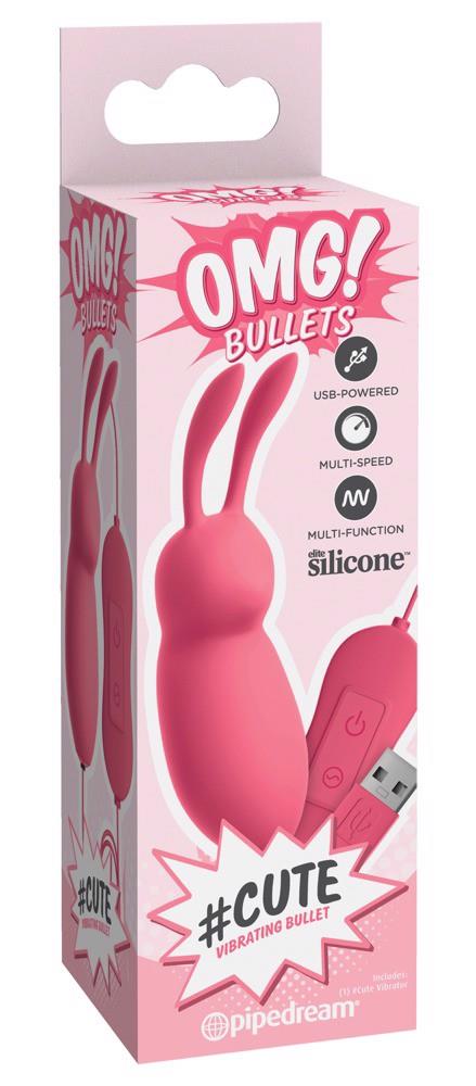 Мини-вибратор OMG! Bullets #Cute, 8.3 см (розовый)