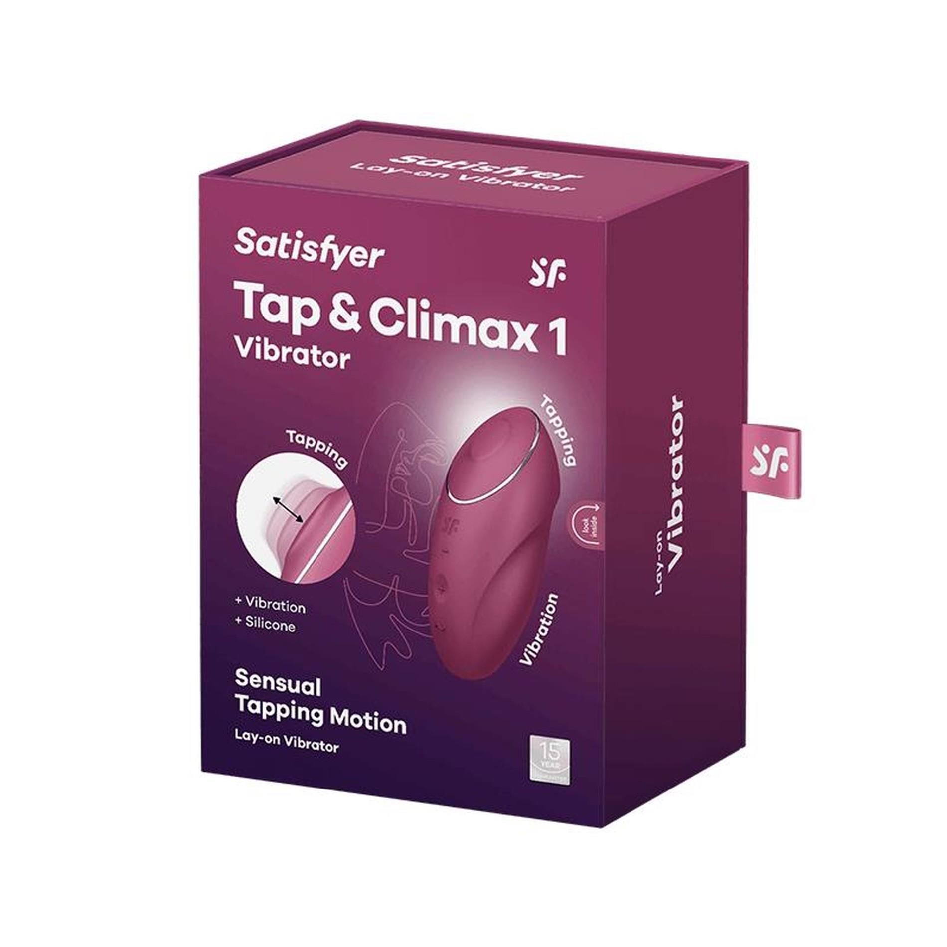 Вибратор для клитора Satisfyer Tap & Climax 1, 11 см (бордовый)