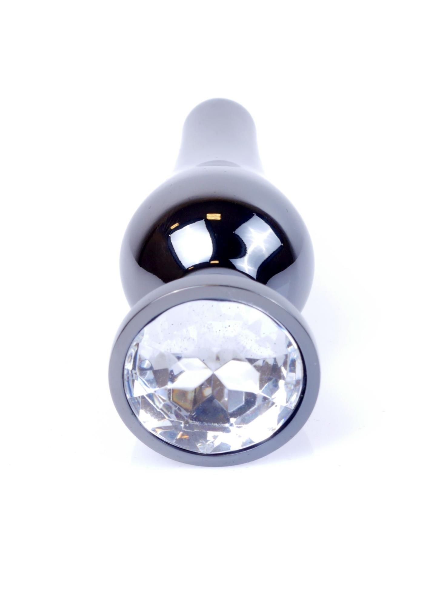 Korek analny MyLove Toys Jewellery Dark Silver Butt Plug, 9.5 cm (przezroczysty)