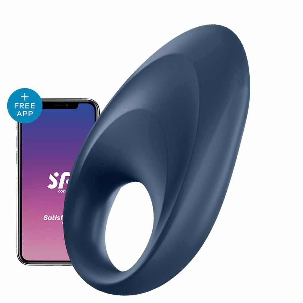 Эрекционное кольцо с вибрацией Satisfyer Mighty One, 9 см (синий)