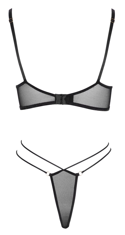 Комплект белья Cottelli LINGERIE Bra and Rio, L (черный)