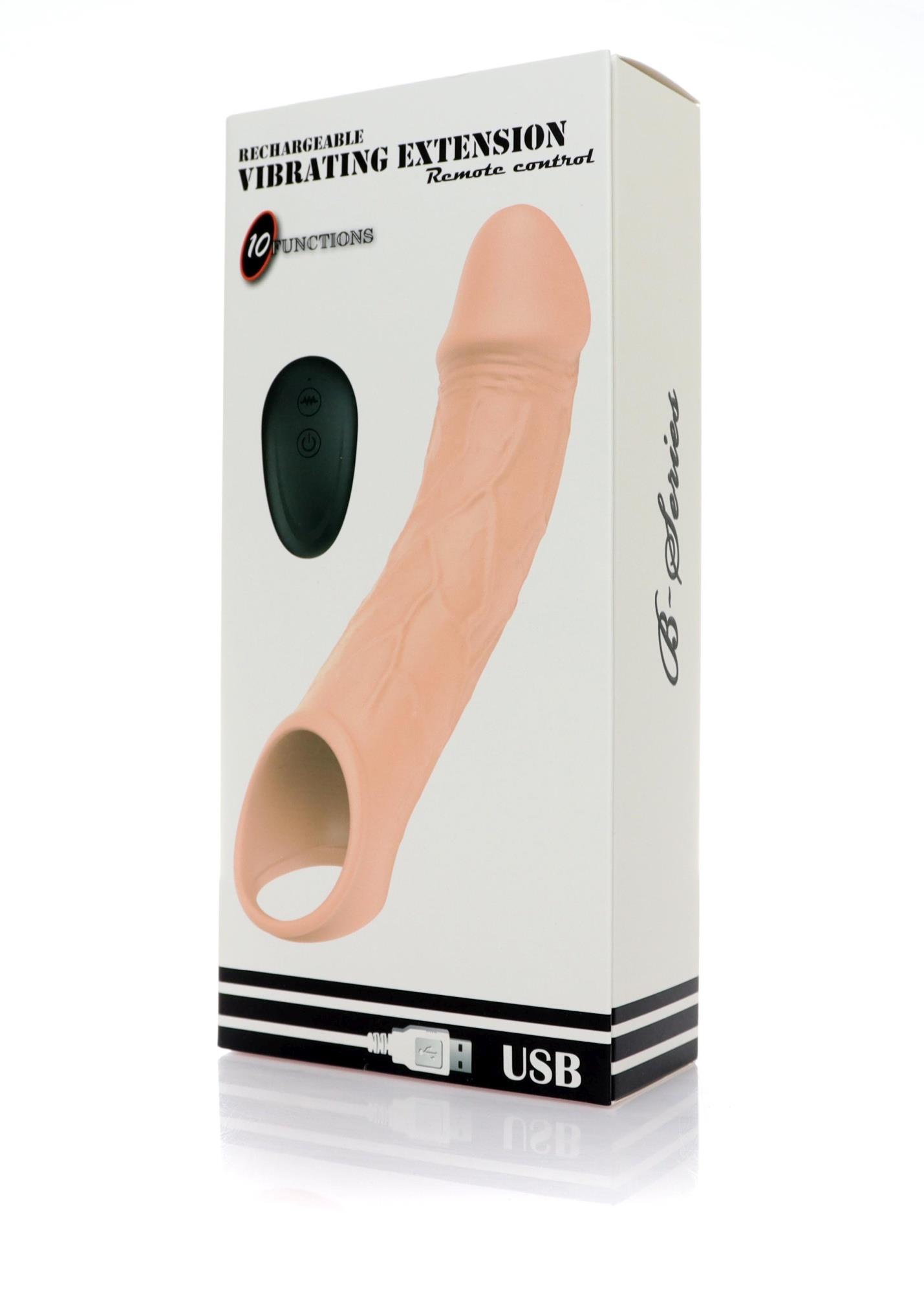 Boys of Toys Vibrating Extension - Nakładka na penisa, W kolorze cielistym, 20 cm