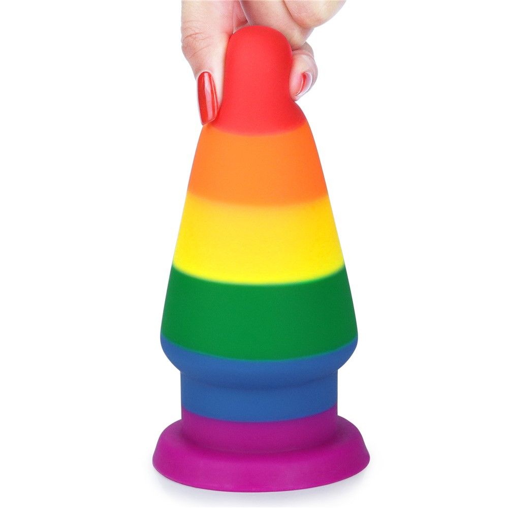 Анальна пробка LoveToy Prider 6, 16 см (райдужний)