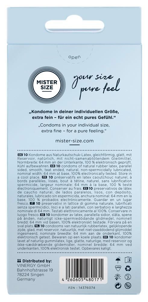 Презервативы Mister Size 64, 10 шт (прозрачный)