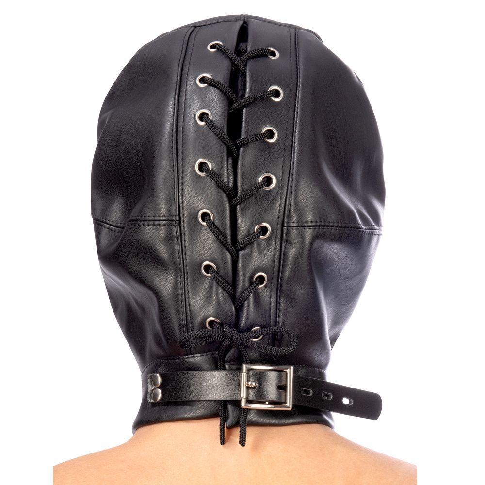 Маска Fetish Tentation Enjoy Pain BDSM Hood With Gag, черный