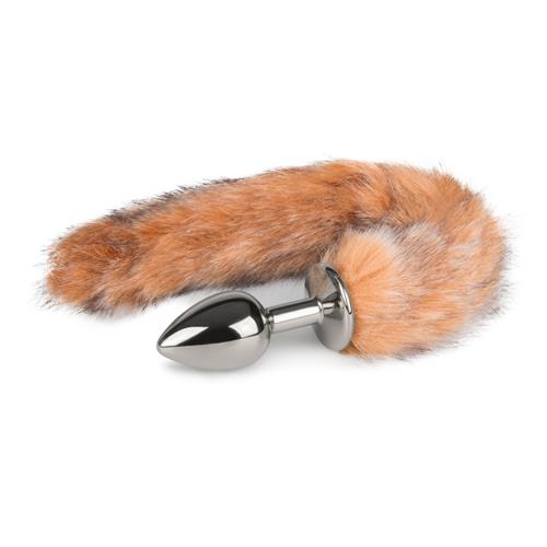 Korek analny z ogonkiem EasyToys Lisi Ogon, 34 cm (srebrny)