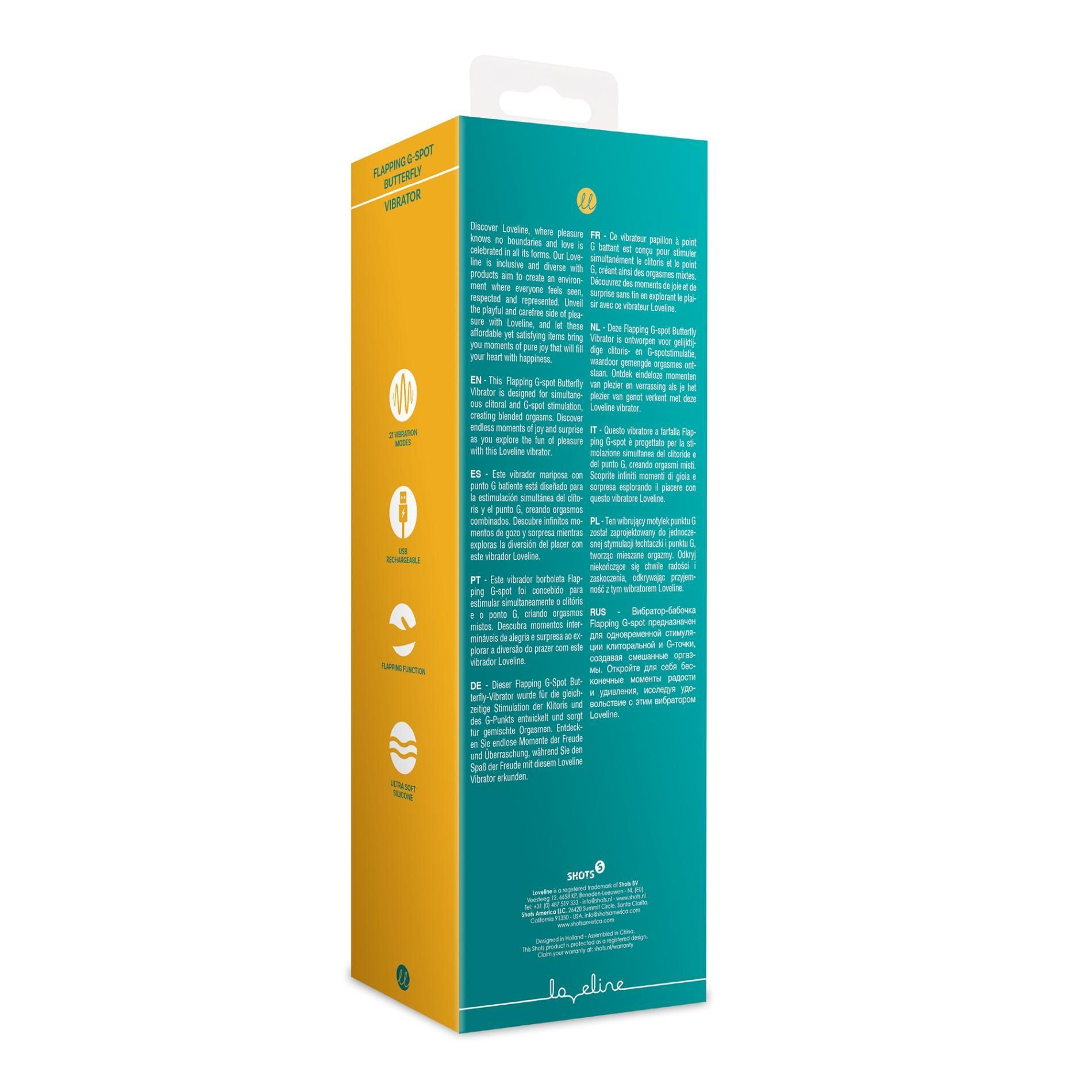 Вибратор Loveline Flapping G-Spot Butterfly, 25.7 см (бирюзовый)