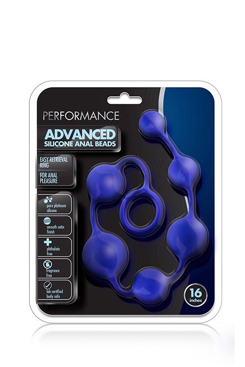 Анальные шарики Performance Advanced Silicone Anal Beads, 40.6 см (синий)