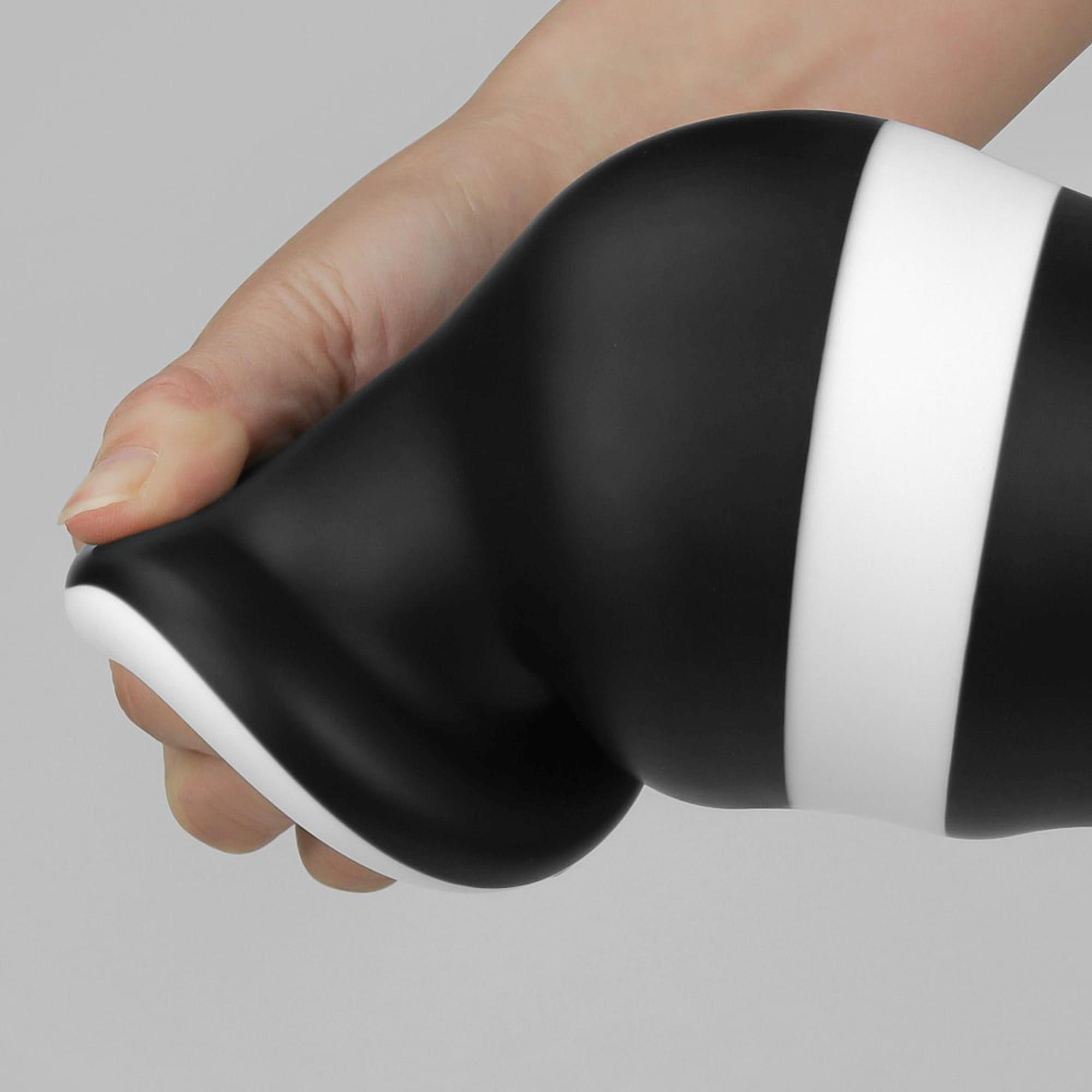 Korek analny LoveToy X-Missioner, 18 cm (czarny-biały)