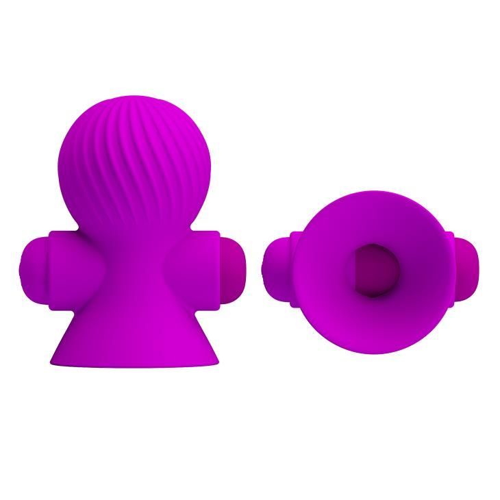 Wibrujące pompki do sutków Pretty Love Nipple Sucker, 7,2 cm (fioletowy)