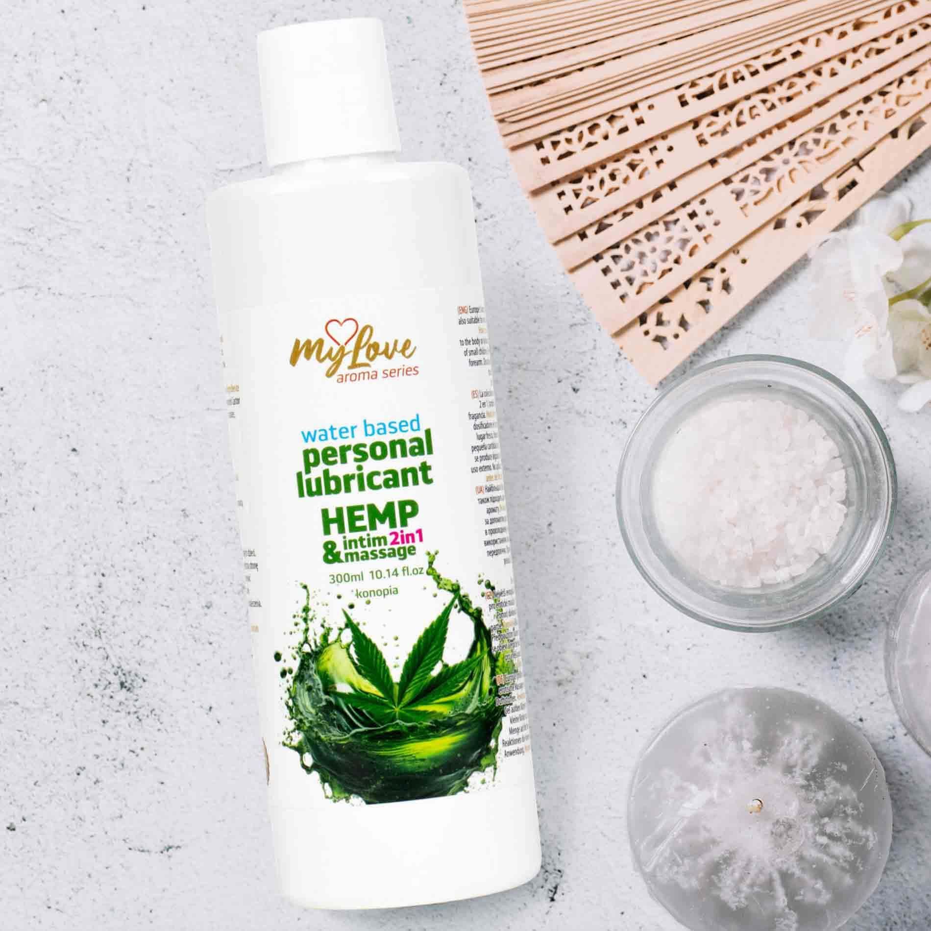 Lubrykant MyLove Aroma Series Intim&Massage 2in1 Hemp, 300 ml