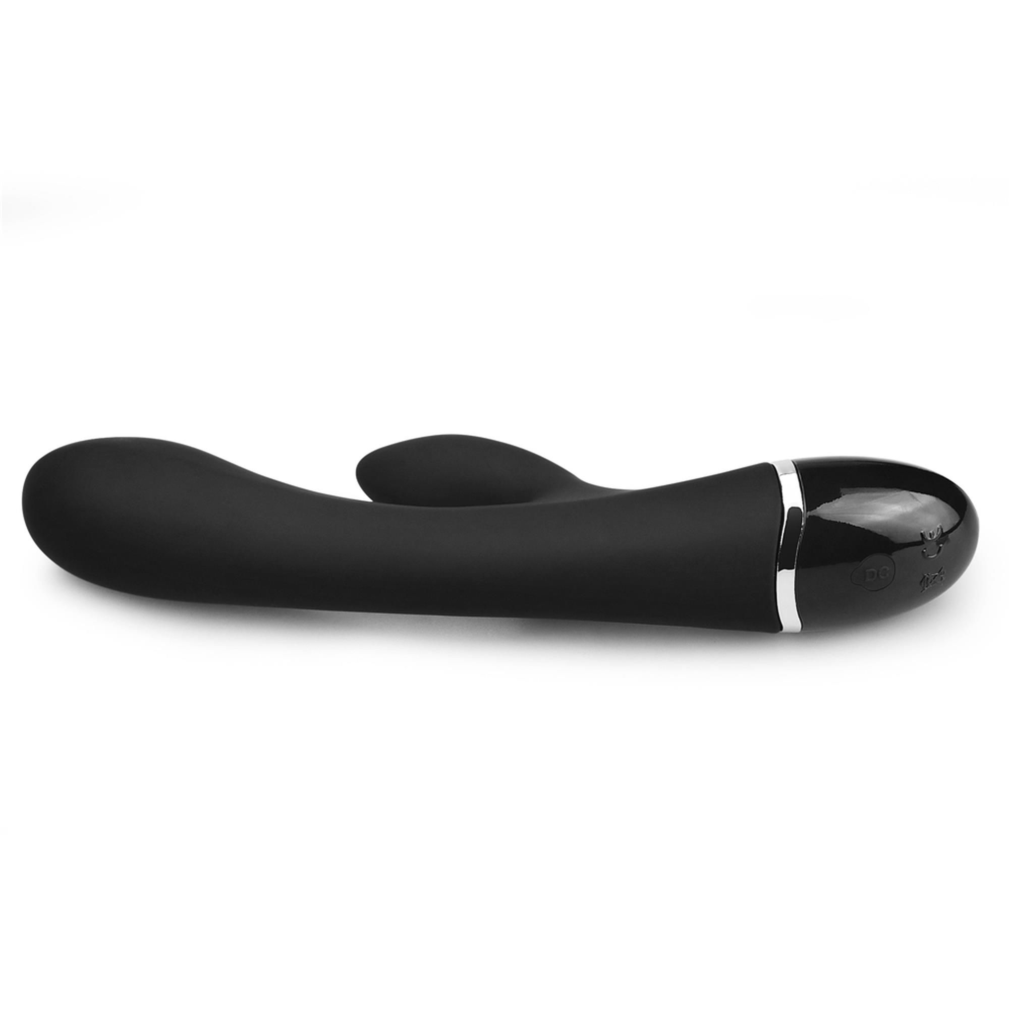 Wibrator królik LoveToy O-Sensual Clit Duo Climax, 21 cm (czarny)