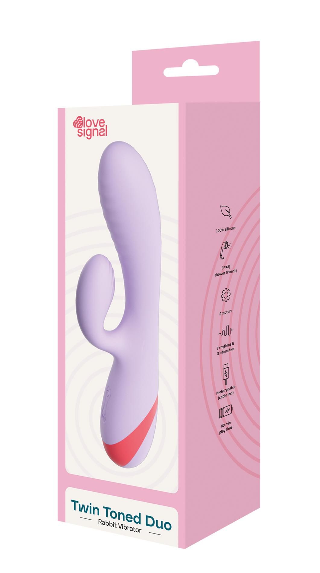 Wibrator królik Dream Toys Twin Toned Duo, 19 cm (fioletowy)