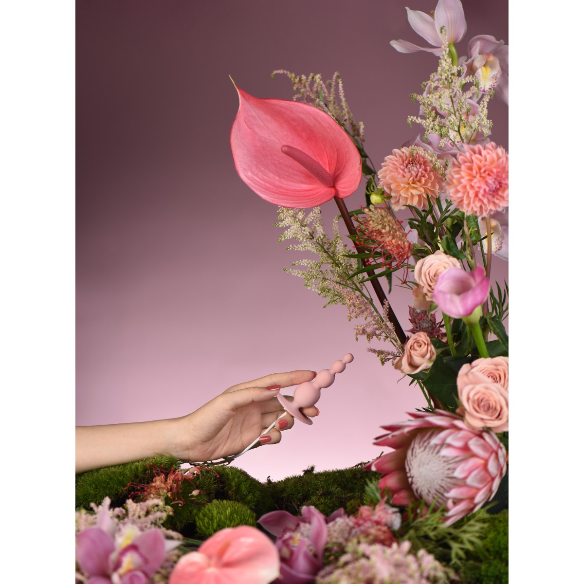 Korek analny Qingnan No.8 Mini Vibrating Anal Bead, 12 cm (różowy)