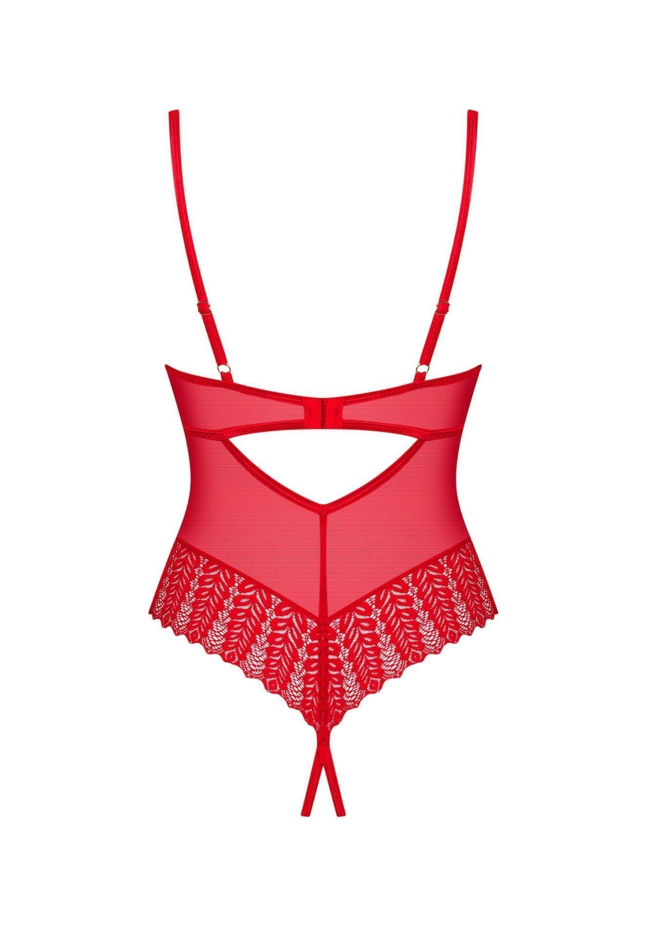 Боди Obsessive Ingridia, XL/2XL (красный)