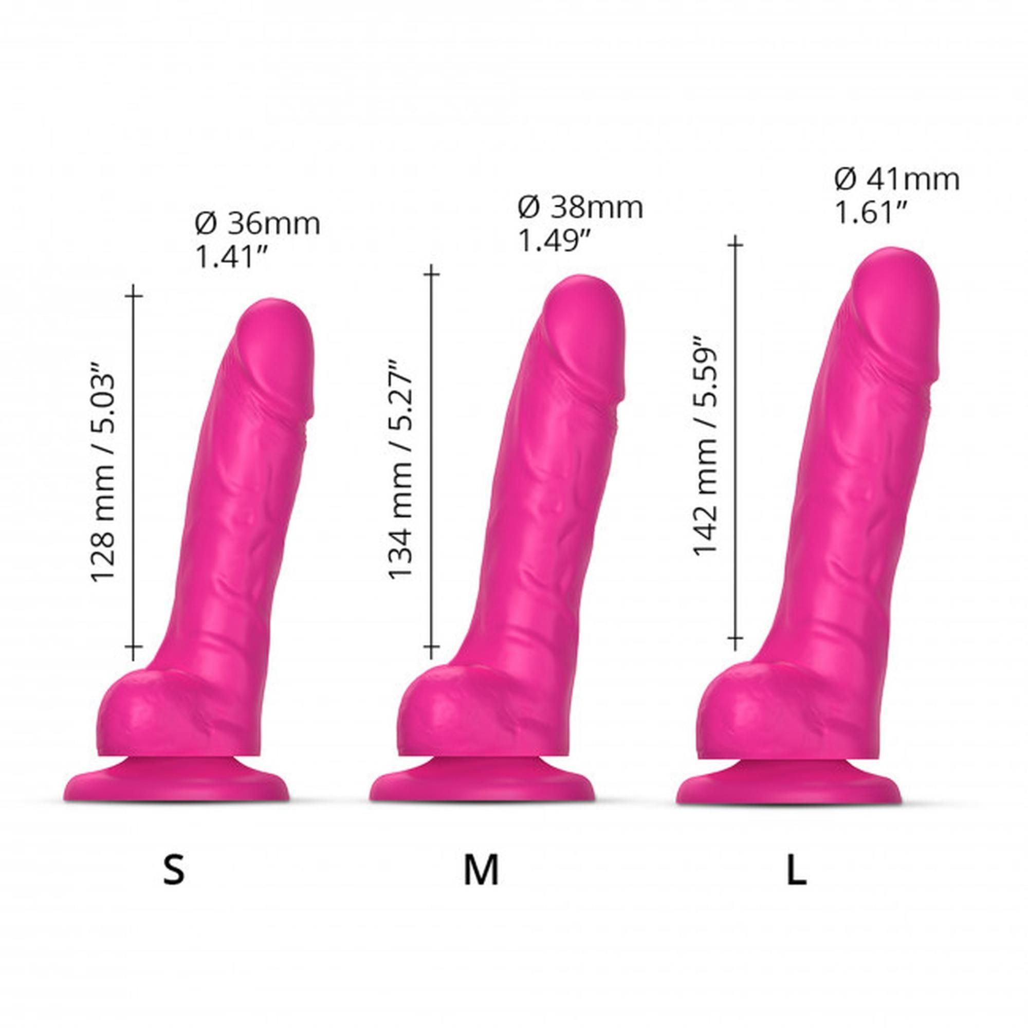 Фалоімітатор Strap-On-Me Sliding Skin Realistic L, 14,2 см (фуксія)