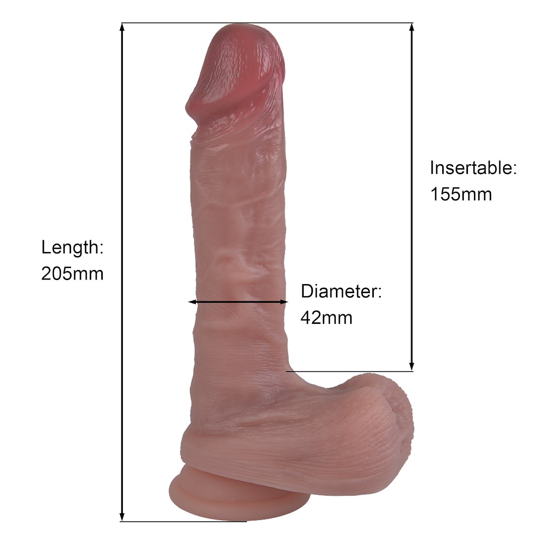 Фаллоимитатор Erospace Natural Play D2, 20,6 см (телесный)