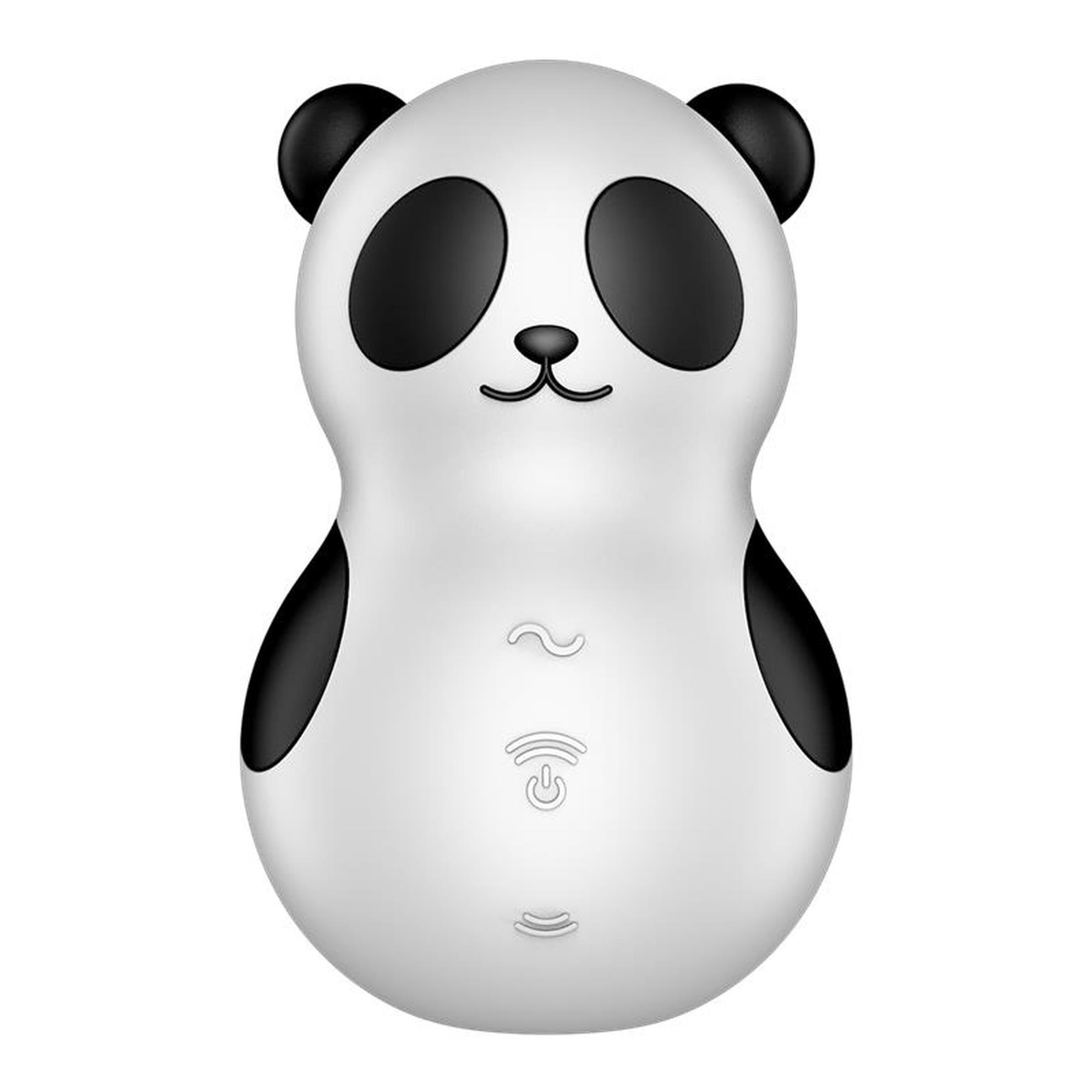 Вакуумный стимулятор клитора с вибрацией Satisfyer Pocket Panda (черный с белым)