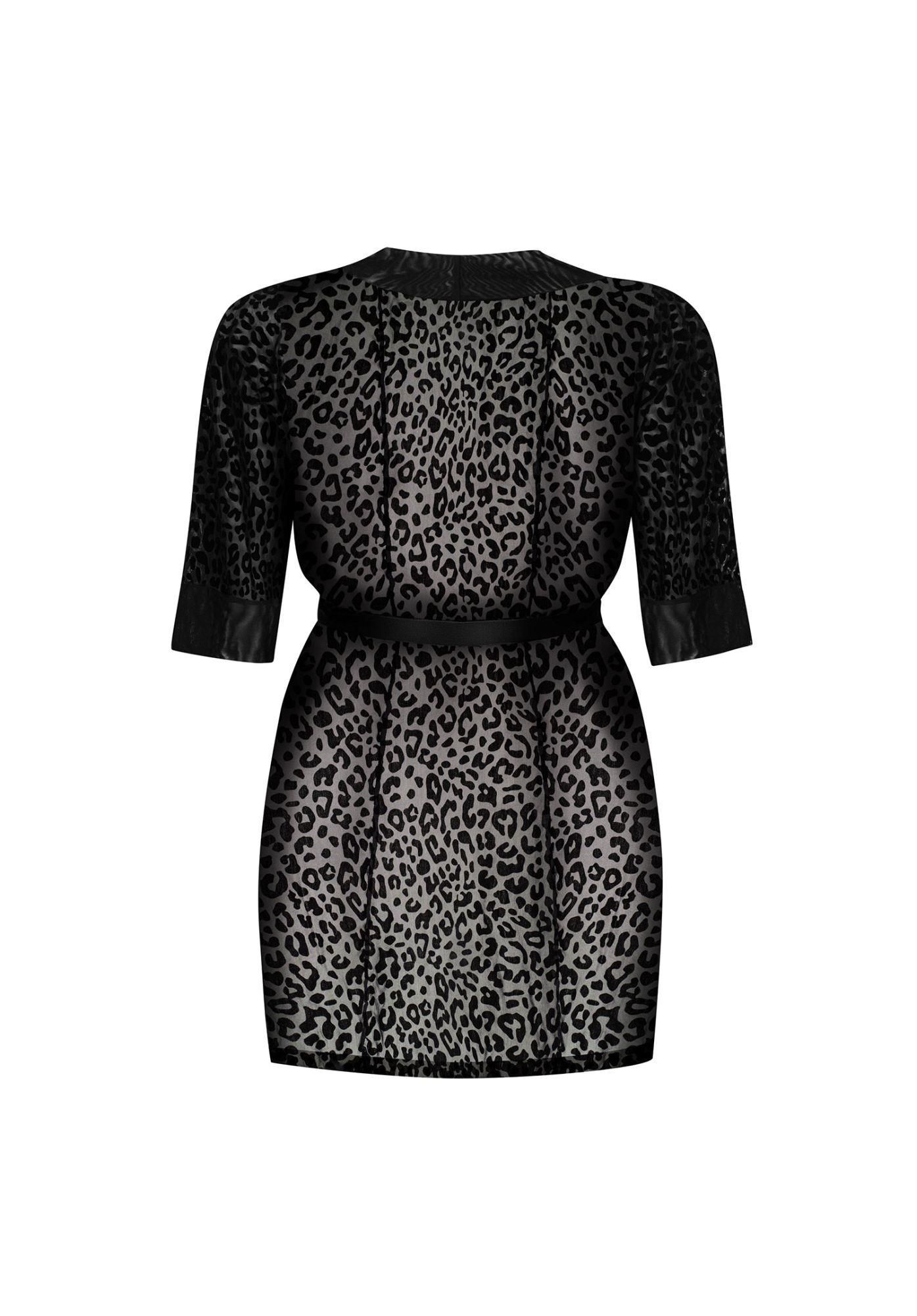 Пеньюар Obsessive Jagueria, 4XL/5XL (черный)