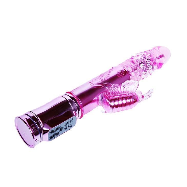 Вибратор-кролик Baile Throbbing Butterfly, 29 см (розовый)