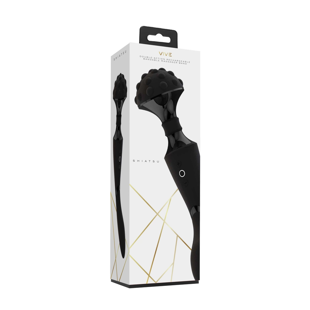 Вибромассажер Vive Shiatsu Bendable Massager Wand, 28.6 см (черный)