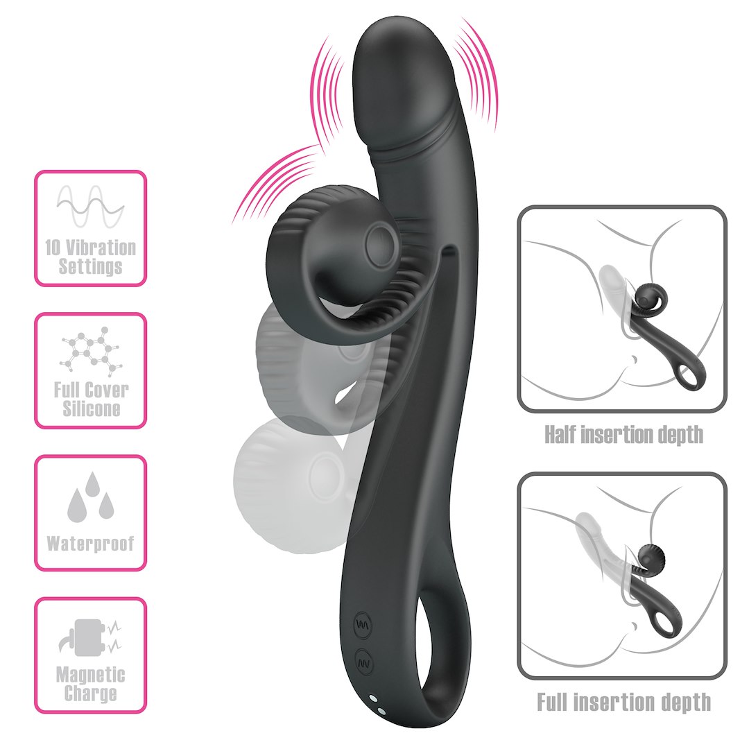 Wibrator Pretty Love Romance Beau Snail, 23 cm (czarny)