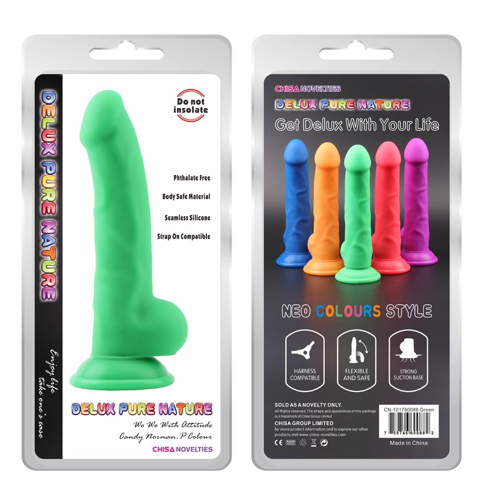 Фаллоимитатор Deluxe Pure Nature, 21.5 см (зеленый)