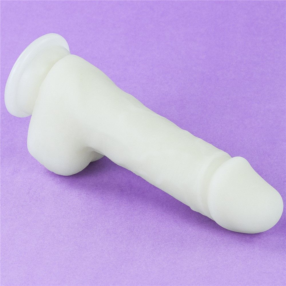 Неоновый фаллоимитатор LoveToy Lumino Play, 19,3 см (синий)