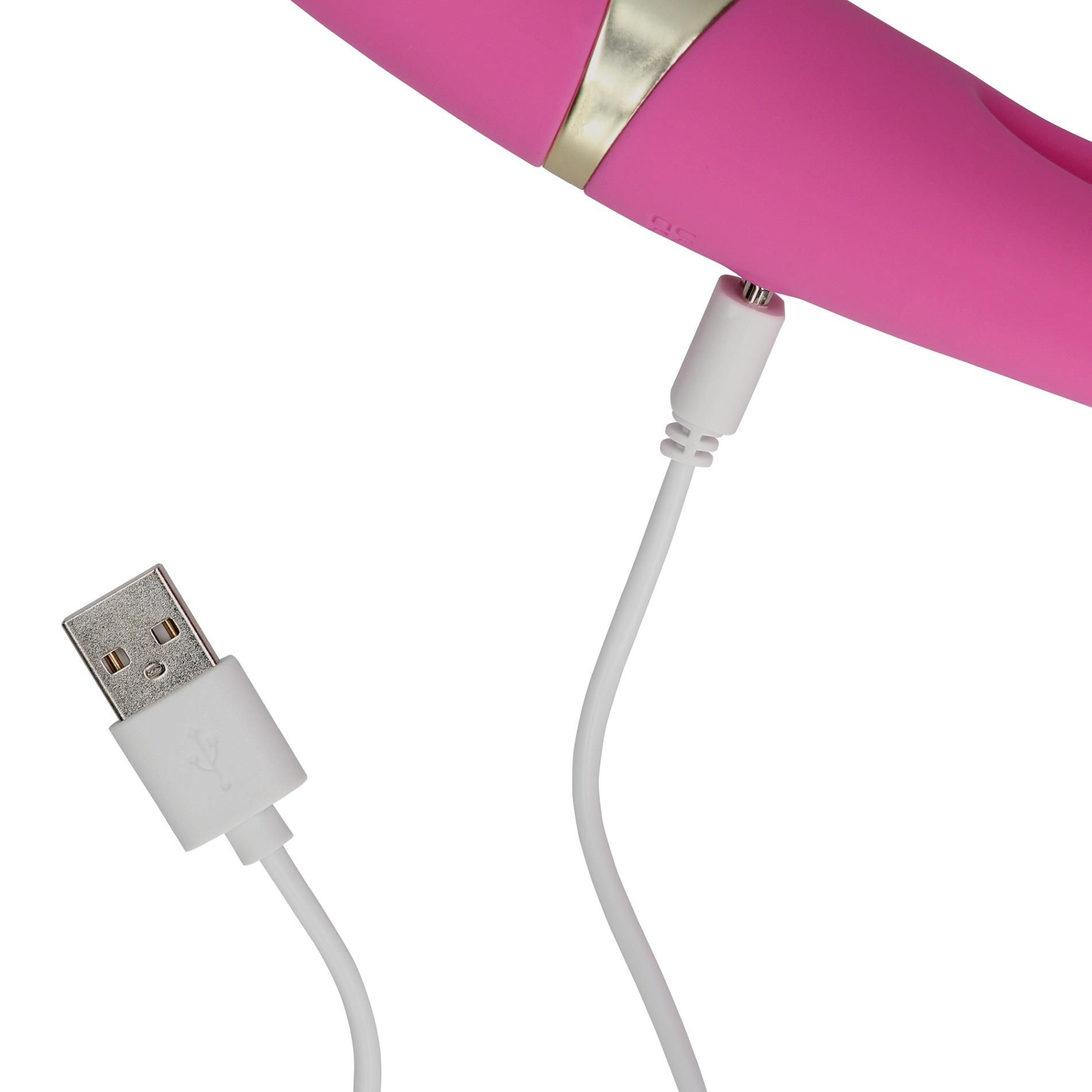Вибратор Loveline Double Sided Flapping and G-Spot, 24 см (розовый)