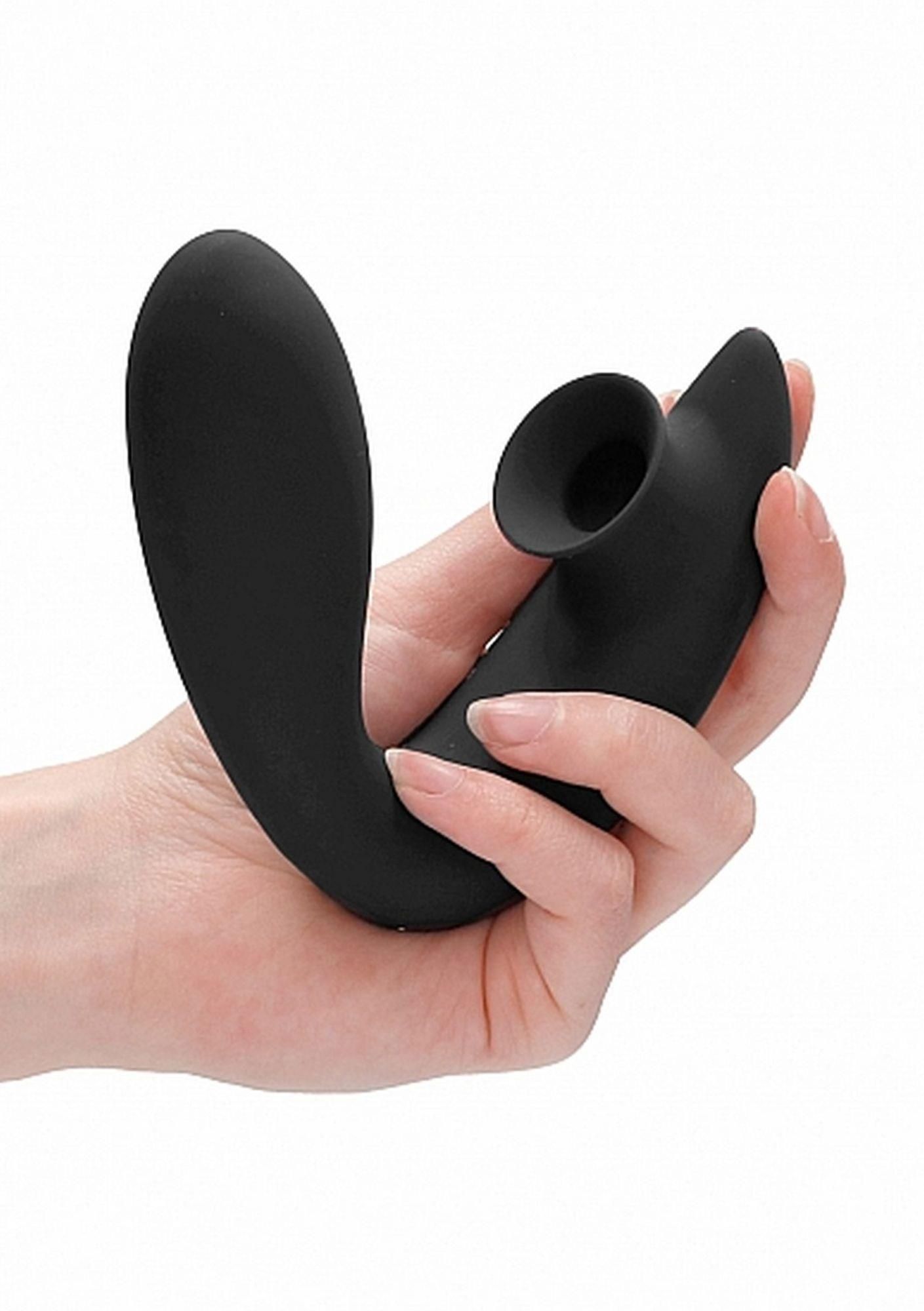 Вакуумний стимулятор клітора з вібрацією Desirable Bendable Air Pulse (чорний)