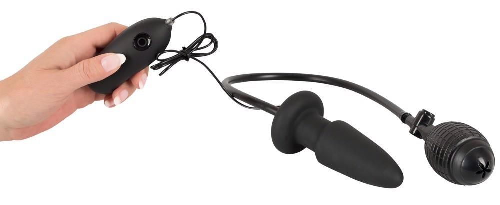 Korek analny Orion Inflatable + Vibrating Butt Plug, 12.2 cm (czarny)