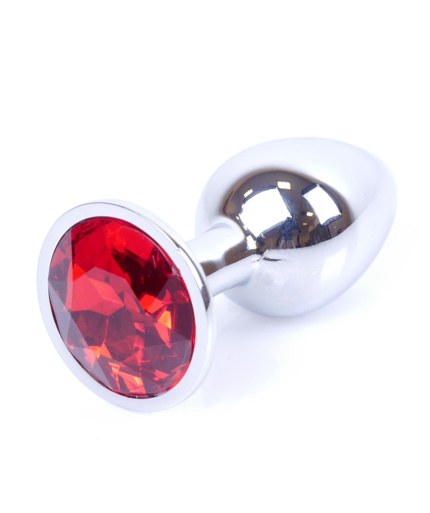 Korek analny MyLove Toys Jewelry Silver Plug, 7 cm (czerwony)