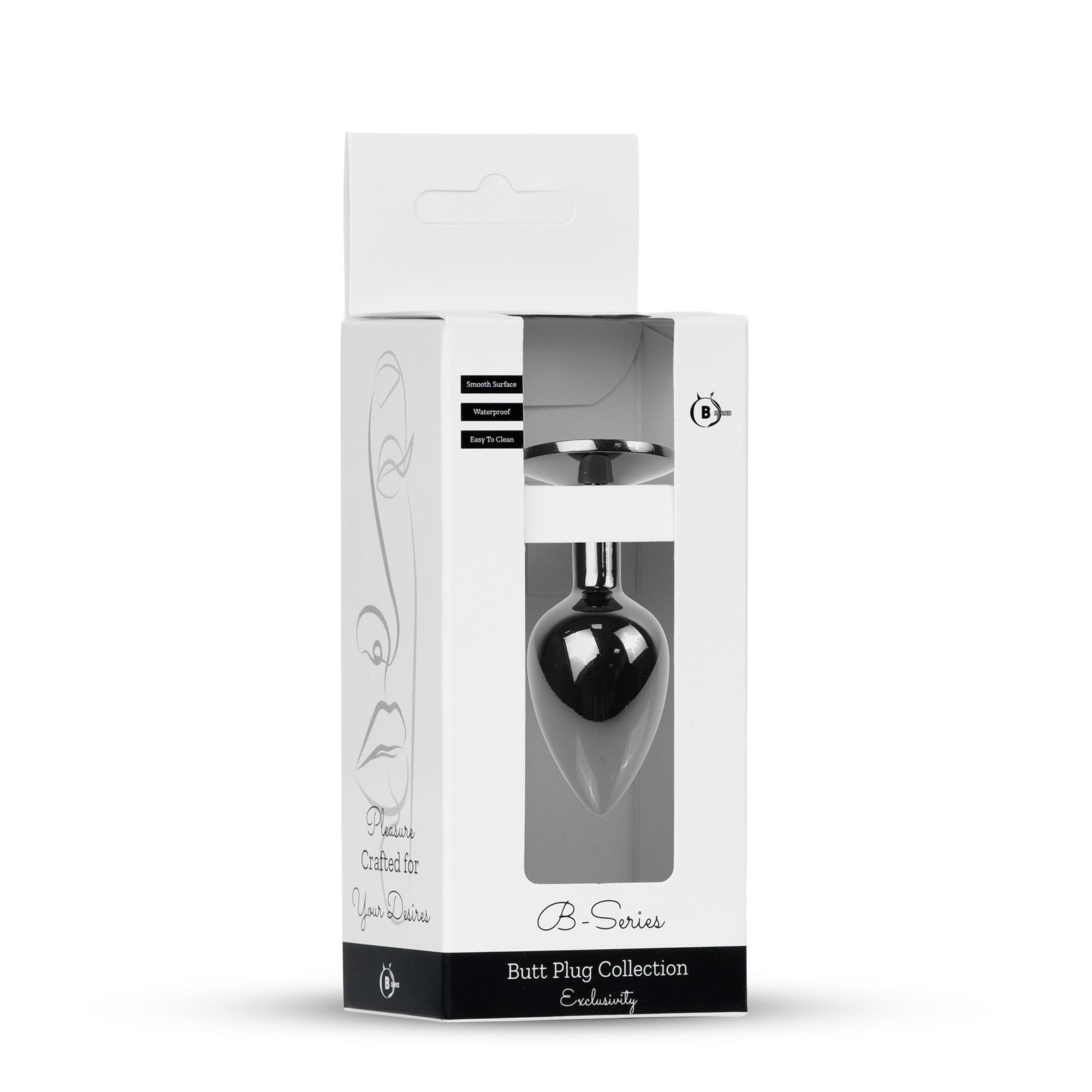 Анальна пробка з кристалом B - Series HeavyFun Plug-Jewellery, 7 см (світло-рожевий)